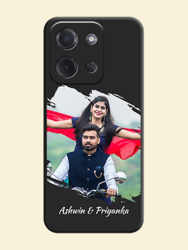 Grunge Brush Strokes on Photo On Space Black Custom Soft Matte Mobile Back Cover - Poco C85 5G