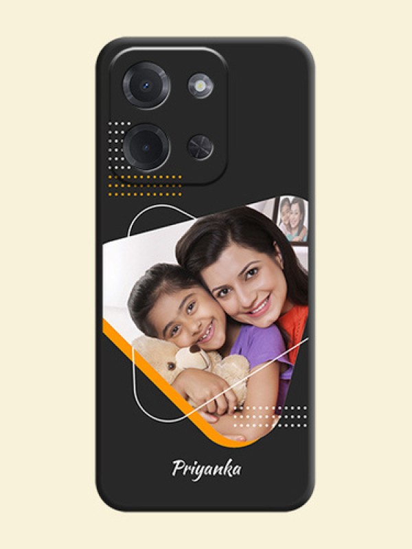 Yellow Triangle on Photo On Space Black Custom Soft Matte Mobile Back Cover - Poco C85 5G