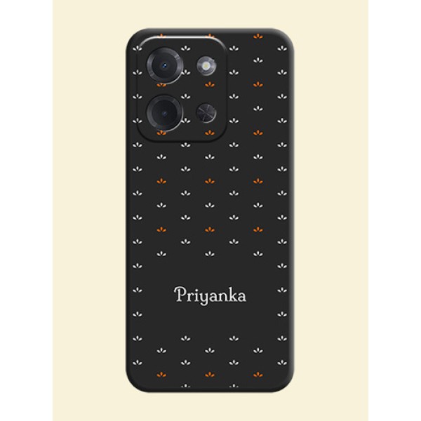 Simple Pattern With Custom Text On Space Black Custom Soft Matte Mobile Back Cover - Poco C85 5G Simple Pattern With Custom Text On Space Black Custom Soft Matte Mobile Back Cover - Poco C85 5G
