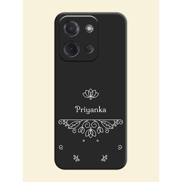 Lotus Garden Custom Text On Space Black Custom Soft Matte Mobile Back Cover - Poco C85 5G Lotus Garden Custom Text On Space Black Custom Soft Matte Mobile Back Cover - Poco C85 5G