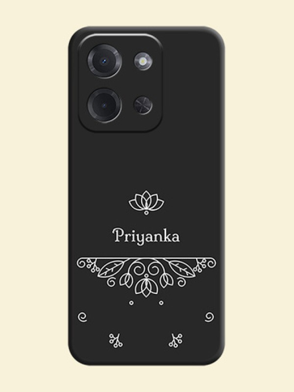 Lotus Garden Custom Text On Space Black Custom Soft Matte Mobile Back Cover - Poco C85 5G