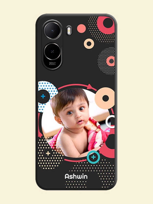 Multicoloured Round Image On Space Black Custom Soft Matte Mobile Back Cover - Poco C85X 5G