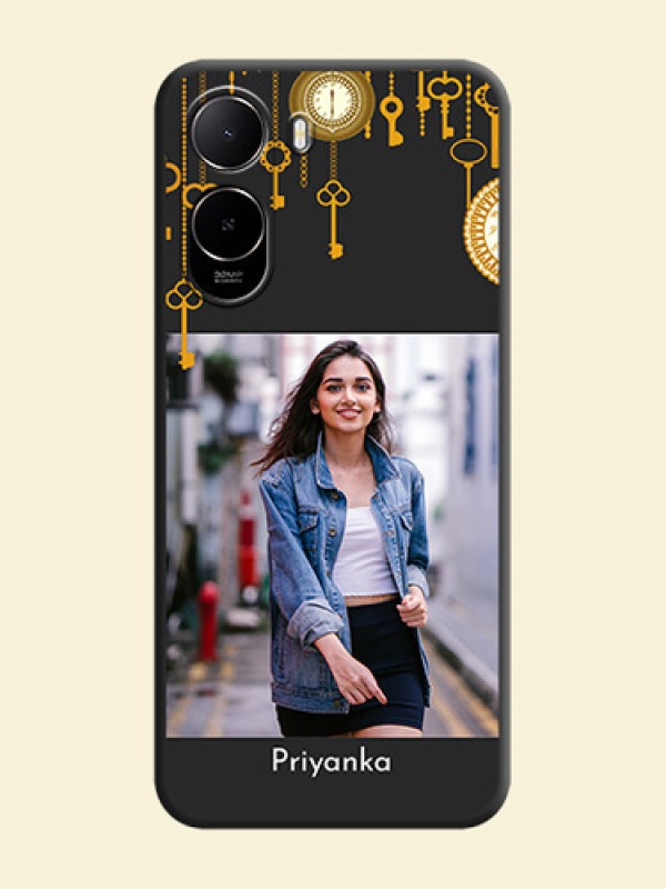 Decorative Design with Text On Space Black Custom Soft Matte Mobile Back Cover - Poco C85X 5G