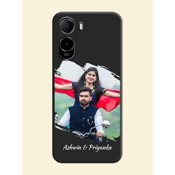 Grunge Brush Strokes on Photo On Space Black Custom Soft Matte Mobile Back Cover - Poco C85X 5G Grunge Brush Strokes on Photo On Space Black Custom Soft Matte Mobile Back Cover - Poco C85X 5G