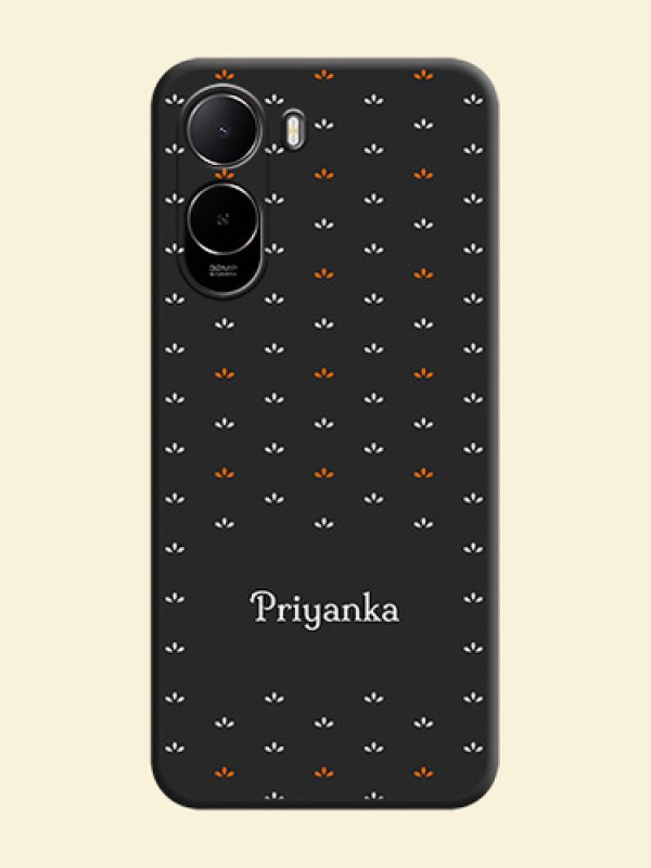 Simple Pattern With Custom Text On Space Black Custom Soft Matte Mobile Back Cover - Poco C85X 5G