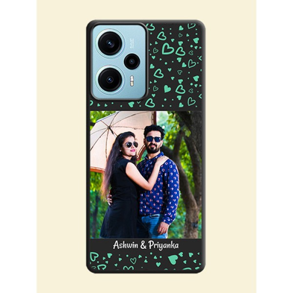 Sea Green Indefinite Love Pattern on Photo On Space Black Custom Soft Matte Mobile Back Cover - Poco F5 Sea Green Indefinite Love Pattern on Photo On Space Black Custom Soft Matte Mobile Back Cover - Poco F5