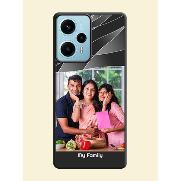 Mixed Wave Lines on Photo On Space Black Custom Soft Matte Mobile Back Cover - Poco F5 Mixed Wave Lines on Photo On Space Black Custom Soft Matte Mobile Back Cover - Poco F5