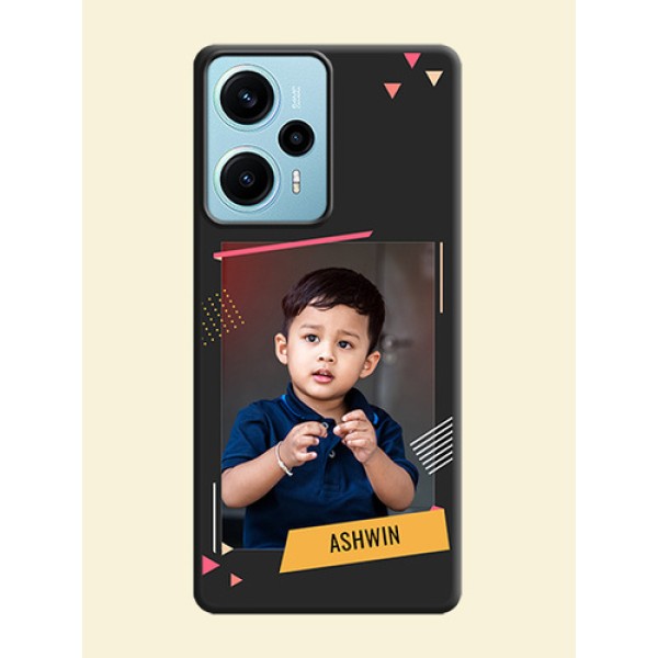 Photo Frame with Triangle Small Dots on Photo On Space Black Custom Soft Matte Mobile Back Cover - Poco F5 Photo Frame with Triangle Small Dots on Photo On Space Black Custom Soft Matte Mobile Back Cover - Poco F5