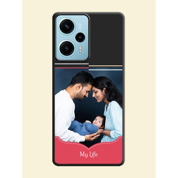 Classic Plain Design with Name On Space Black Custom Soft Matte Mobile Back Cover - Poco F5 Classic Plain Design with Name On Space Black Custom Soft Matte Mobile Back Cover - Poco F5