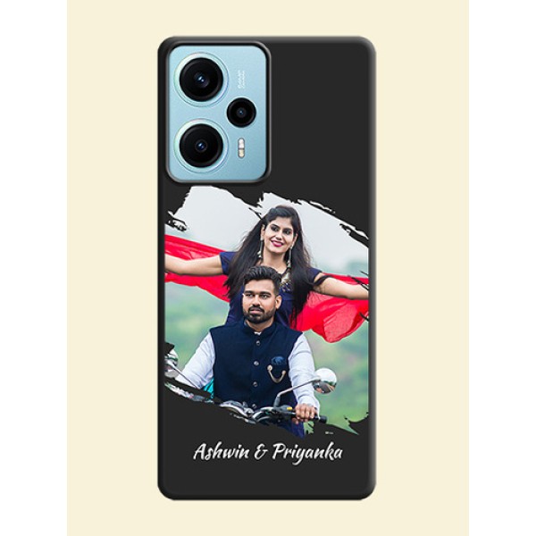 Grunge Brush Strokes on Photo On Space Black Custom Soft Matte Mobile Back Cover - Poco F5 Grunge Brush Strokes on Photo On Space Black Custom Soft Matte Mobile Back Cover - Poco F5
