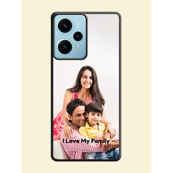 Full Single Pic Upload With Text On Space Black Custom Soft Matte Mobile Back Cover - Poco F5 Full Single Pic Upload With Text On Space Black Custom Soft Matte Mobile Back Cover - Poco F5