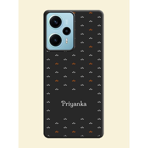 Simple Pattern With Custom Text On Space Black Custom Soft Matte Mobile Back Cover - Poco F5 Simple Pattern With Custom Text On Space Black Custom Soft Matte Mobile Back Cover - Poco F5