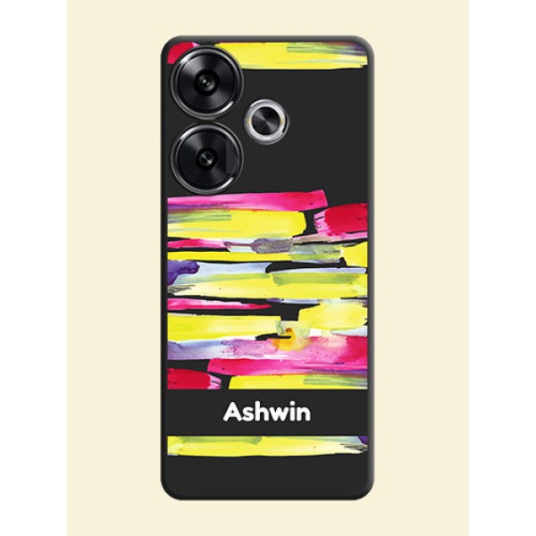 Brush Coloured On Space Black Custom Soft Matte Mobile Back Cover - Poco F6 5G Brush Coloured On Space Black Custom Soft Matte Mobile Back Cover - Poco F6 5G