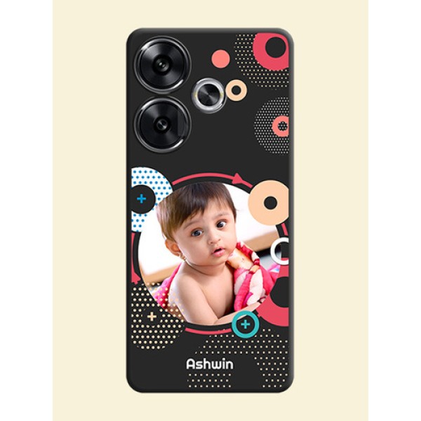 Multicoloured Round Image On Space Black Custom Soft Matte Mobile Back Cover - Poco F6 5G