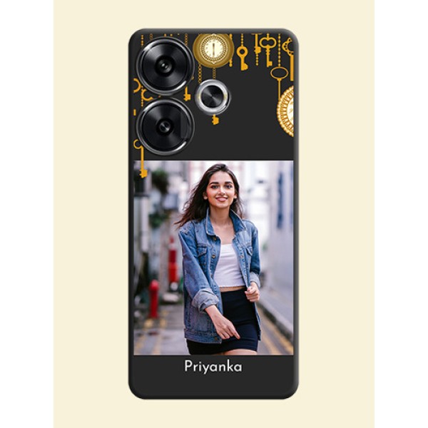 Decorative Design with Text On Space Black Custom Soft Matte Mobile Back Cover - Poco F6 5G Decorative Design with Text On Space Black Custom Soft Matte Mobile Back Cover - Poco F6 5G