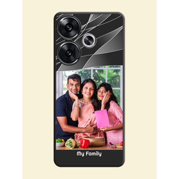 Mixed Wave Lines on Photo On Space Black Custom Soft Matte Mobile Back Cover - Poco F6 5G Mixed Wave Lines on Photo On Space Black Custom Soft Matte Mobile Back Cover - Poco F6 5G