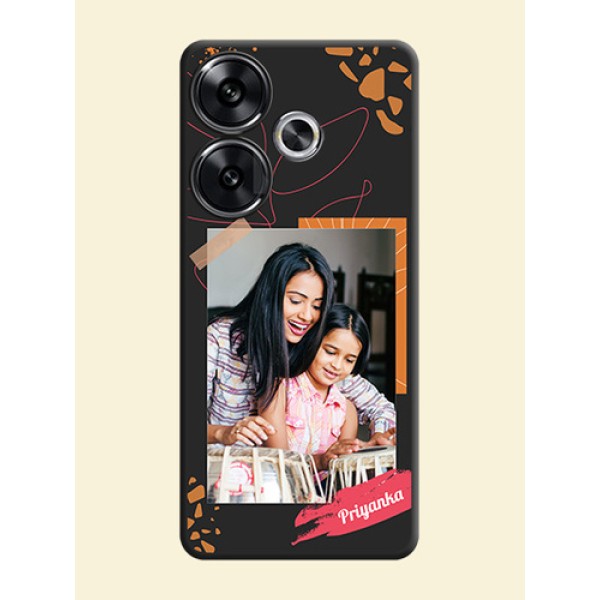 Orange Photo Frame On Space Black Custom Soft Matte Mobile Back Cover - Poco F6 5G Orange Photo Frame On Space Black Custom Soft Matte Mobile Back Cover - Poco F6 5G