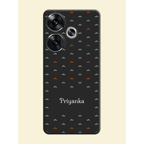 Simple Pattern With Custom Text On Space Black Custom Soft Matte Mobile Back Cover - Poco F6 5G Simple Pattern With Custom Text On Space Black Custom Soft Matte Mobile Back Cover - Poco F6 5G
