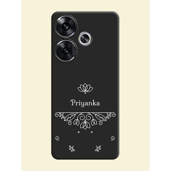 Lotus Garden Custom Text On Space Black Custom Soft Matte Mobile Back Cover - Poco F6 5G Lotus Garden Custom Text On Space Black Custom Soft Matte Mobile Back Cover - Poco F6 5G