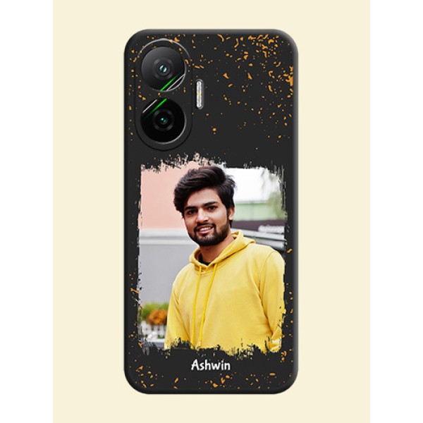 Spray Free Design on Photo On Space Black Custom Soft Matte Mobile Back Cover - Poco F7 5G Spray Free Design on Photo On Space Black Custom Soft Matte Mobile Back Cover - Poco F7 5G