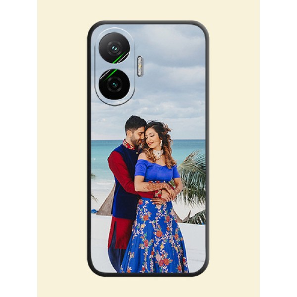 Full Single Pic Upload On Space Black Custom Soft Matte Mobile Back Cover - Poco F7 5G Full Single Pic Upload On Space Black Custom Soft Matte Mobile Back Cover - Poco F7 5G