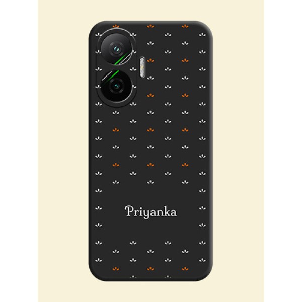 Simple Pattern With Custom Text On Space Black Custom Soft Matte Mobile Back Cover - Poco F7 5G Simple Pattern With Custom Text On Space Black Custom Soft Matte Mobile Back Cover - Poco F7 5G