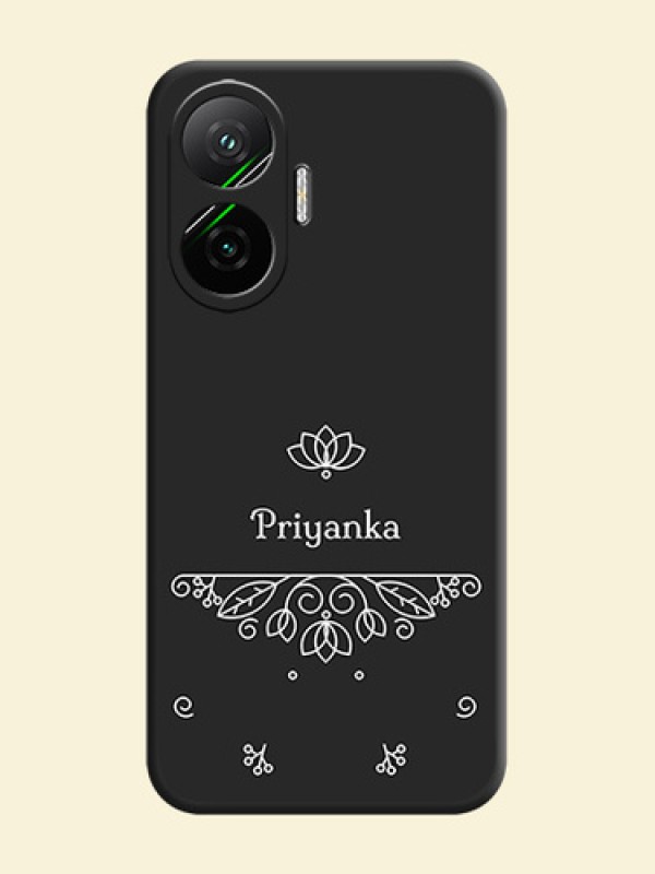 Lotus Garden Custom Text On Space Black Custom Soft Matte Mobile Back Cover - Poco F7 5G