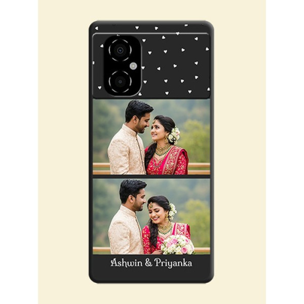 Miniature Love Symbols with Name on Space Black Custom Soft Matte Back Cover - Poco M4 5G Miniature Love Symbols with Name on Space Black Custom Soft Matte Back Cover - Poco M4 5G