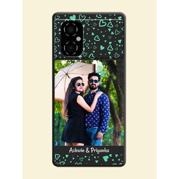 Sea Green Indefinite Love Pattern on Photo on Space Black Soft Matte Mobile Cover - Poco M4 5G Sea Green Indefinite Love Pattern on Photo on Space Black Soft Matte Mobile Cover - Poco M4 5G