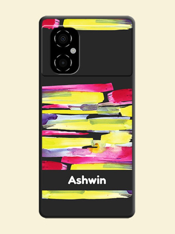 Brush Coloured on Space Black Personalized Soft Matte Phone Covers - Poco M4 5G