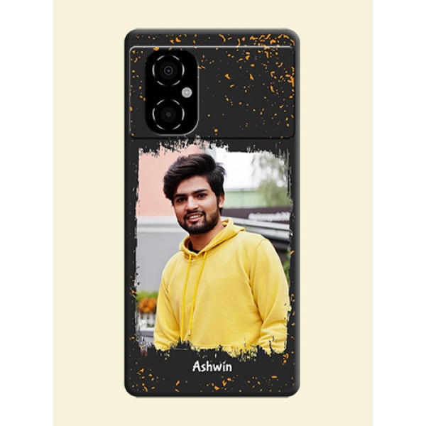 Spray Free Design on Photo on Space Black Soft Matte Phone Cover - Poco M4 5G Spray Free Design on Photo on Space Black Soft Matte Phone Cover - Poco M4 5G