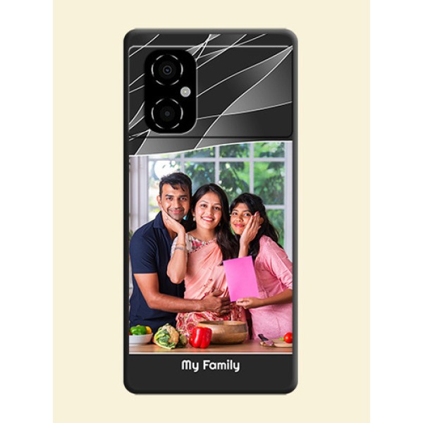 Mixed Wave Lines on Photo on Space Black Soft Matte Mobile Cover - Poco M4 5G Mixed Wave Lines on Photo on Space Black Soft Matte Mobile Cover - Poco M4 5G
