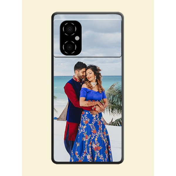 Full Single Pic Upload On Space Black Personalized Soft Matte Phone Covers -Poco M4 5G Full Single Pic Upload On Space Black Personalized Soft Matte Phone Covers -Poco M4 5G
