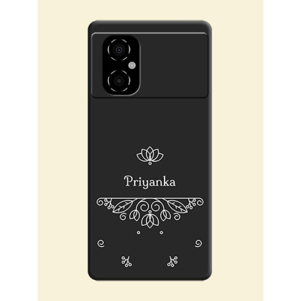 Lotus Garden Custom Text On Space Black Personalized Soft Matte Phone Covers -Poco M4 5G Lotus Garden Custom Text On Space Black Personalized Soft Matte Phone Covers -Poco M4 5G