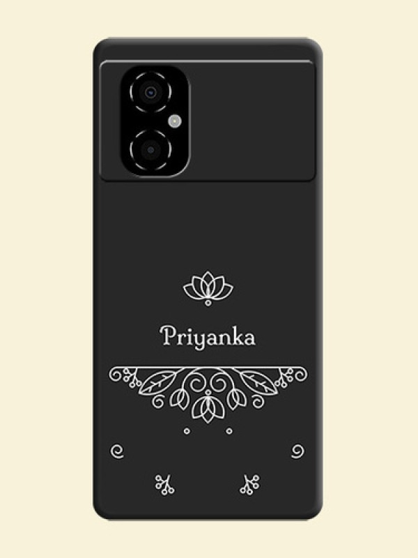 Lotus Garden Custom Text On Space Black Personalized Soft Matte Phone Covers -Poco M4 5G