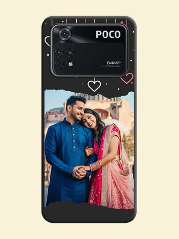 Love Hangings with Splash Wave Picture on Space Black Custom Soft Matte Phone Back Cover - Poco M4 Pro 4G