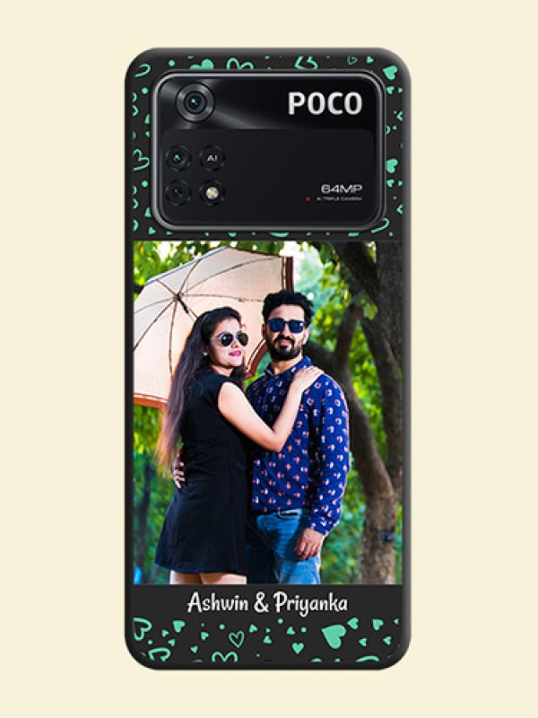 Sea Green Indefinite Love Pattern on Photo on Space Black Soft Matte Mobile Cover - Poco M4 Pro 4G