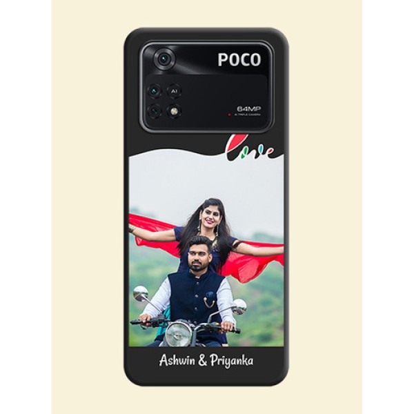 Fall in Love Pattern with Picture on Photo on Space Black Soft Matte Mobile Case - Poco M4 Pro 4G Fall in Love Pattern with Picture on Photo on Space Black Soft Matte Mobile Case - Poco M4 Pro 4G