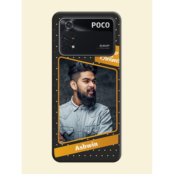 Follow Your Dreams with White Dots on Space Black Custom Soft Matte Phone Cases - Poco M4 Pro 4G Follow Your Dreams with White Dots on Space Black Custom Soft Matte Phone Cases - Poco M4 Pro 4G