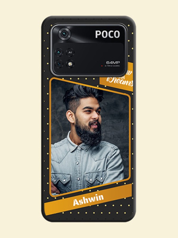 Follow Your Dreams with White Dots on Space Black Custom Soft Matte Phone Cases - Poco M4 Pro 4G
