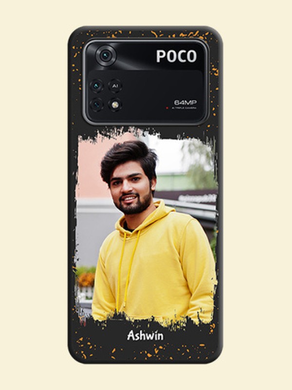 Spray Free Design on Photo on Space Black Soft Matte Phone Cover - Poco M4 Pro 4G