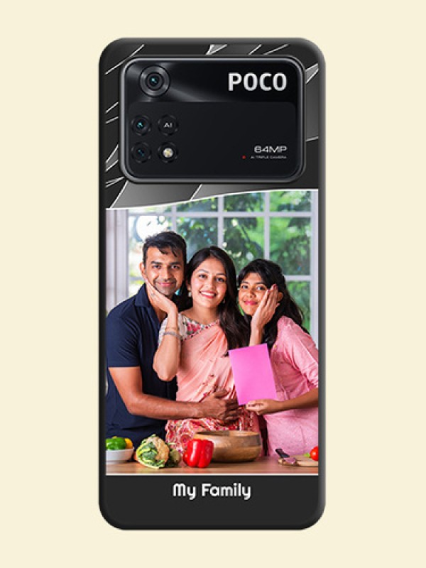 Mixed Wave Lines on Photo on Space Black Soft Matte Mobile Cover - Poco M4 Pro 4G