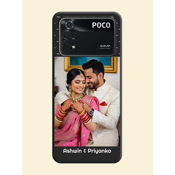 Line Pattern Design with Text on Space Black Custom Soft Matte Phone Back Cover - Poco M4 Pro 4G Line Pattern Design with Text on Space Black Custom Soft Matte Phone Back Cover - Poco M4 Pro 4G