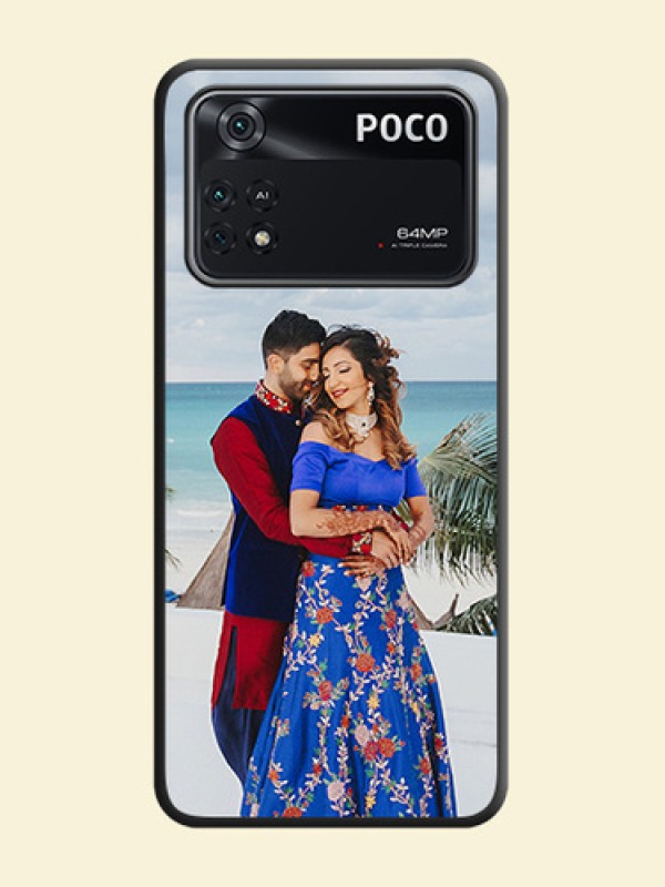 Full Single Pic Upload On Space Black Personalized Soft Matte Phone Covers -Poco M4 Pro 4G