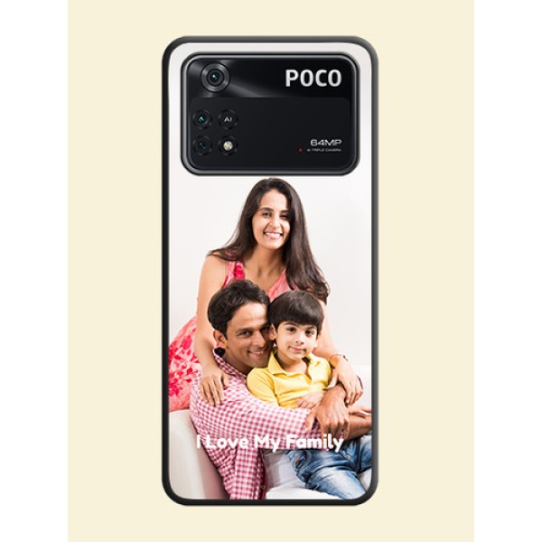 Full Single Pic Upload With Text On Space Black Personalized Soft Matte Phone Covers -Poco M4 Pro 4G Full Single Pic Upload With Text On Space Black Personalized Soft Matte Phone Covers -Poco M4 Pro 4G