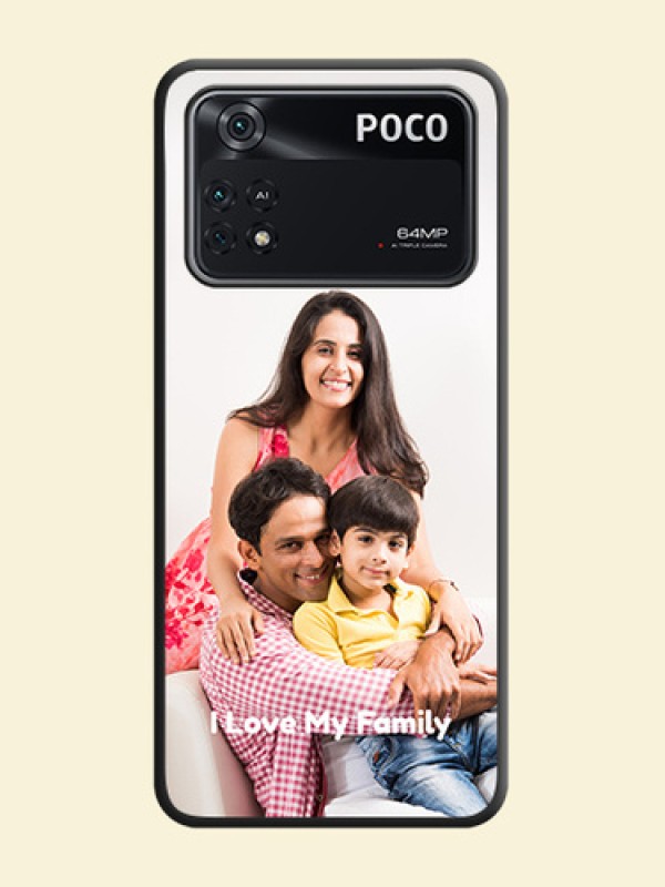 Full Single Pic Upload With Text On Space Black Personalized Soft Matte Phone Covers -Poco M4 Pro 4G