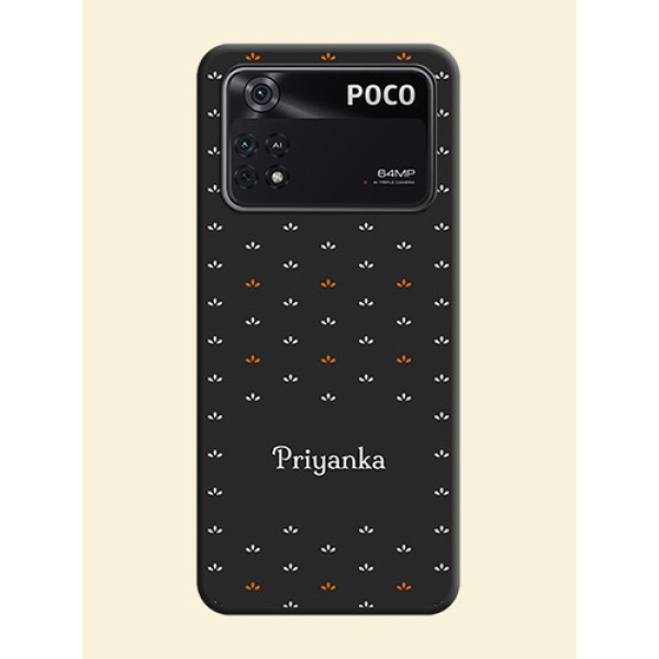 Simple Pattern With Custom Text On Space Black Personalized Soft Matte Phone Covers -Poco M4 Pro 4G Simple Pattern With Custom Text On Space Black Personalized Soft Matte Phone Covers -Poco M4 Pro 4G