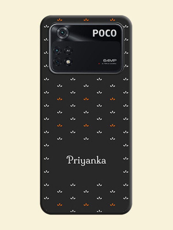 Simple Pattern With Custom Text On Space Black Personalized Soft Matte Phone Covers -Poco M4 Pro 4G