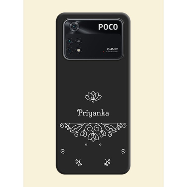 Lotus Garden Custom Text On Space Black Personalized Soft Matte Phone Covers -Poco M4 Pro 4G Lotus Garden Custom Text On Space Black Personalized Soft Matte Phone Covers -Poco M4 Pro 4G
