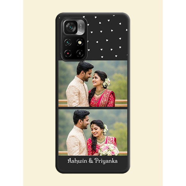 Miniature Love Symbols with Name on Space Black Custom Soft Matte Back Cover - Poco M4 Pro 5G Miniature Love Symbols with Name on Space Black Custom Soft Matte Back Cover - Poco M4 Pro 5G